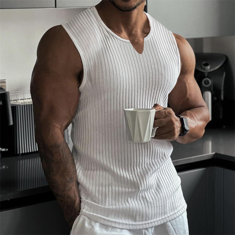 Undershirt Crew Neck - Colete masculino com decote em v,