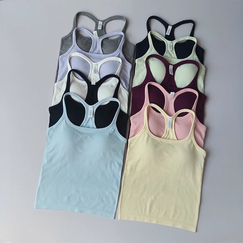 Tank Top Ribbed - Verão feminino yoga camisola esportes colete