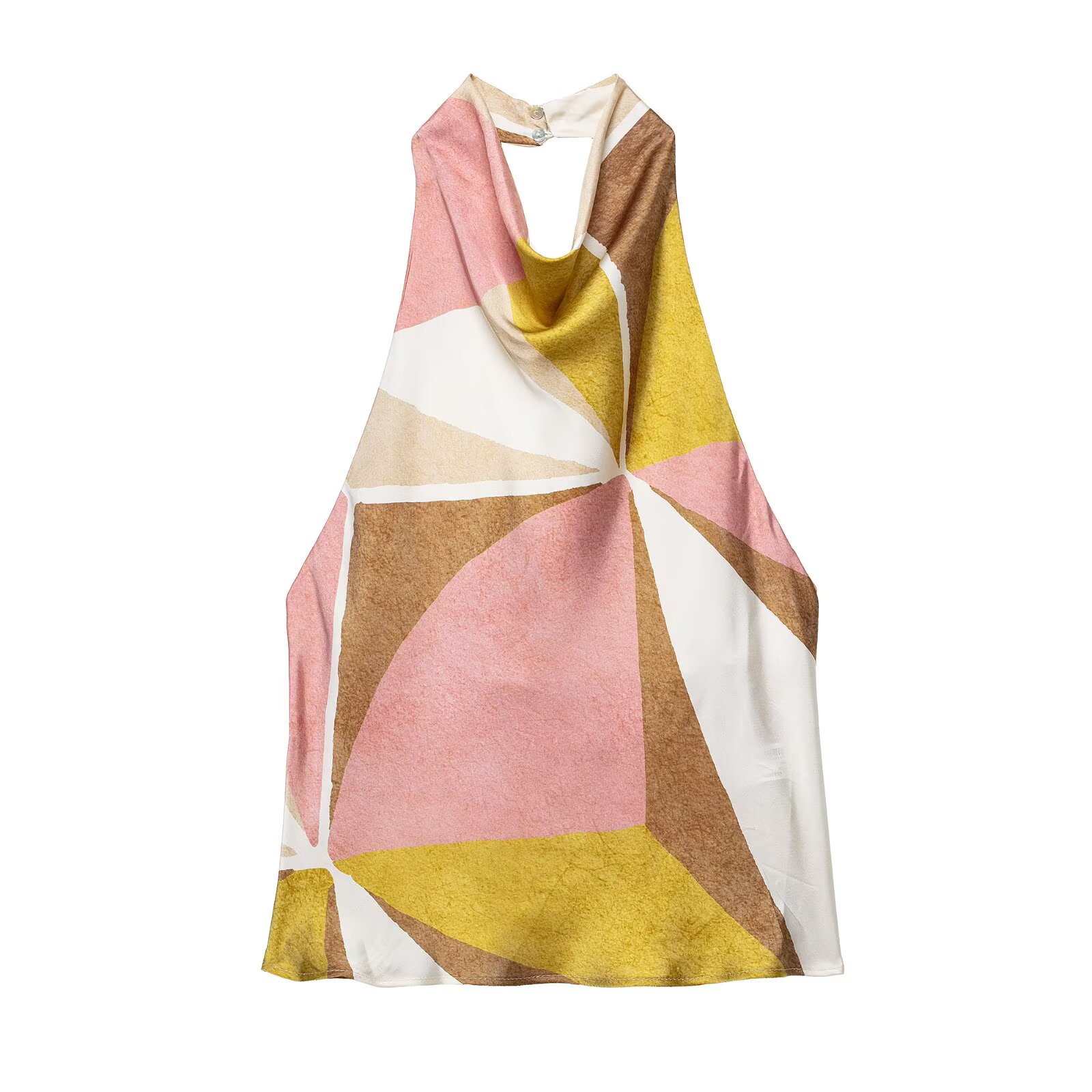 Suspender Tank Top - Zevity 2025 Mulheres Chique Geométrica Impressão