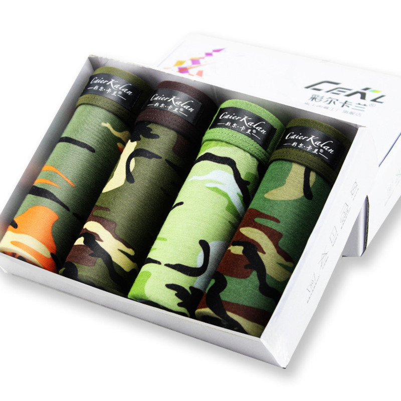Multi Pack Underwear - Cueca boxer camuflada masculina, roupa de