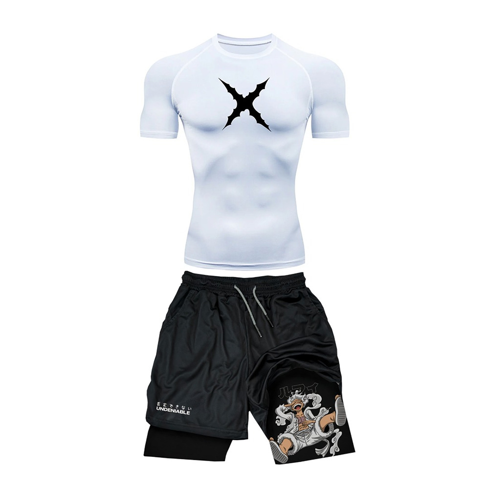 T Shirt Tight Fit - Conjunto de Camiseta e Shorts Esportivos