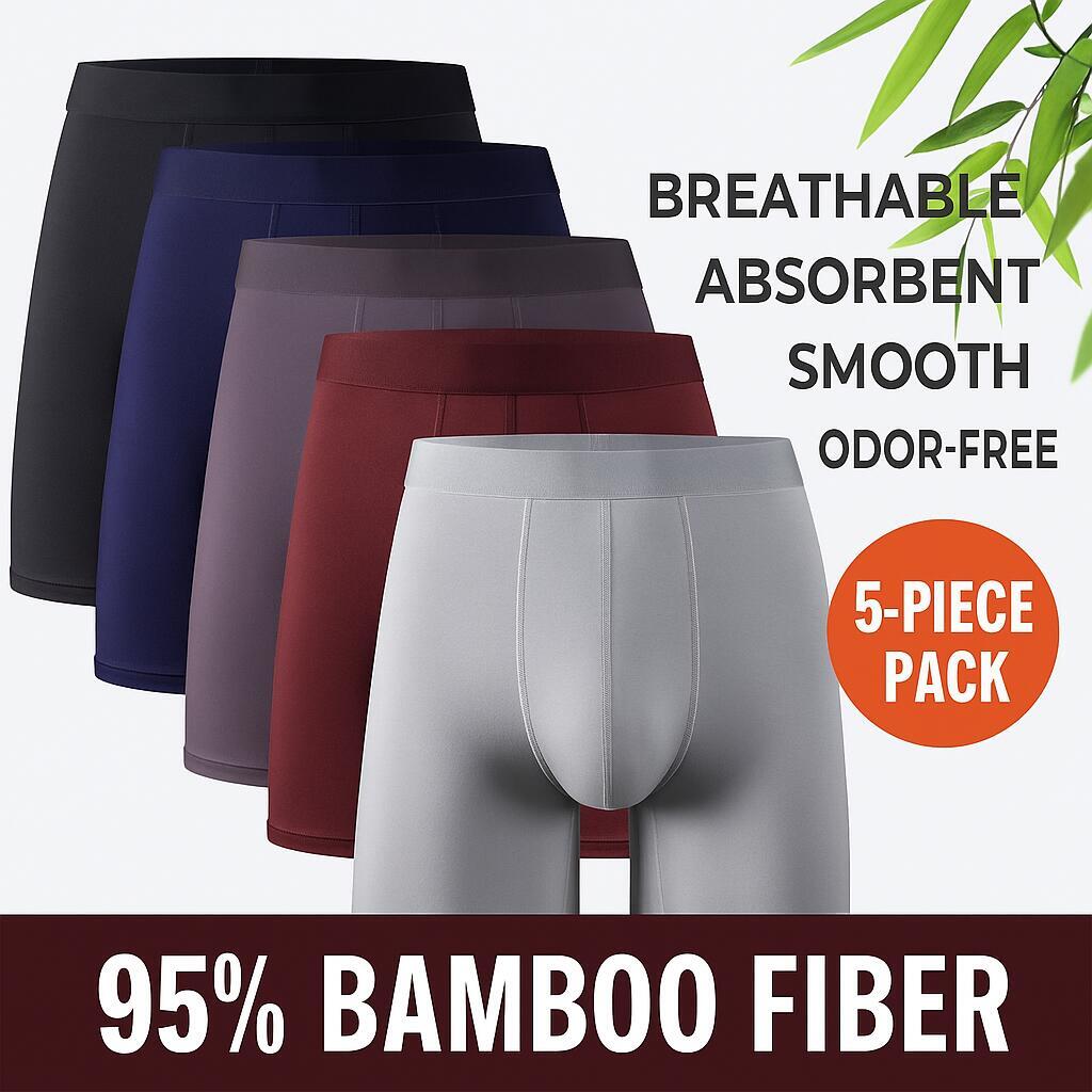 5 pçs 95% fibra de bambu 5% el - Boxer Shorts Modal avaliação e preço