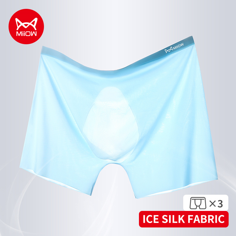 Miiow 3 pçs verão gelo seda bo - Boxer Shorts Modal avaliação e preço