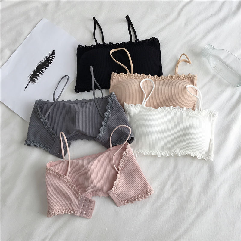 Sutiã de algodão feminino tubo - Suspender Tank Top avaliação e preço