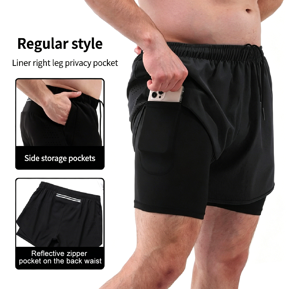 1PCS Shorts Masculinos 2 em 1  - Compression Shorts Athletes avaliação e preço