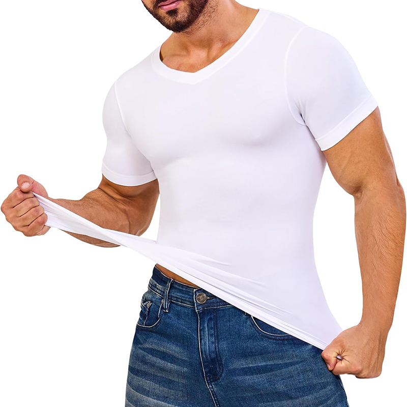 Homens com decote em v camisas - Undershirt Crew Neck avaliação e preço