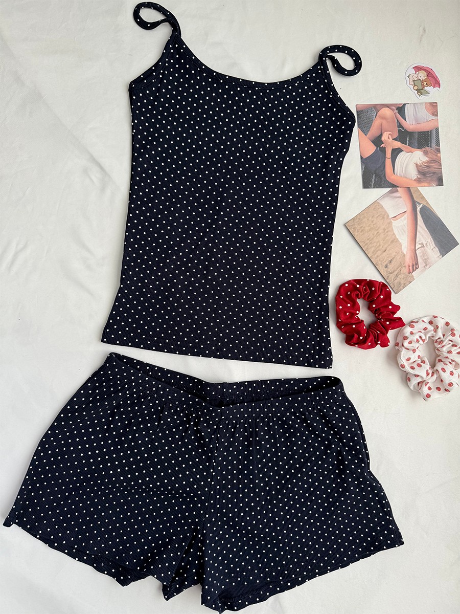 Conjunto de Shorts com Listras - Tank Top Ribbed avaliação e preço