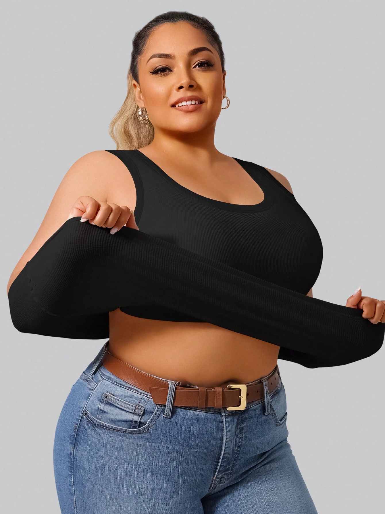 Top Cropped de Malha com Alta  - Tank Top Ribbed avaliação e preço